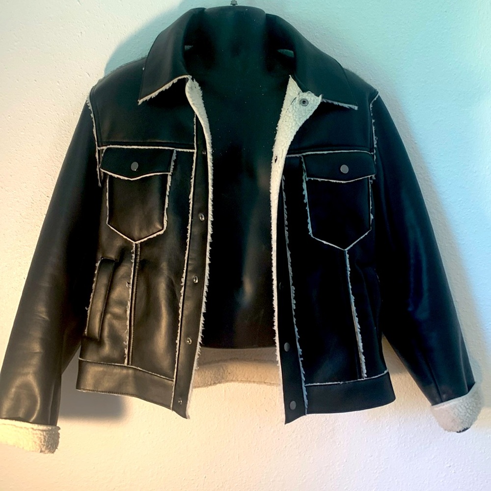 NOVA MEN Charles Faux shearlingTrucker jacket